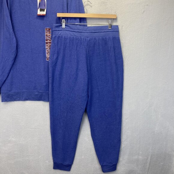 NWT Wildfox Soft Comfy Lounge Set Womens L/XL Blue Sweatshirt Jogger Casual Lot - Picture 7 of 15